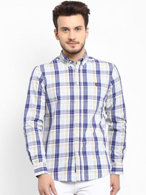 

Red Tape Men Blue & White Regular Fit Checked Casual Shirt