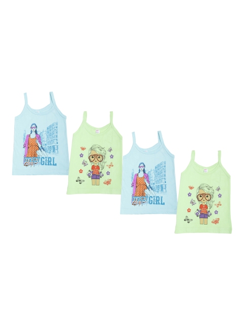 

Dollar Kids Care Girls Pack Of 4 Printed Assorted Camisoles MKKV-002-PO4-3