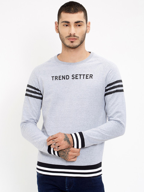 

Maniac Men Grey & Black Printed Sweatshirt