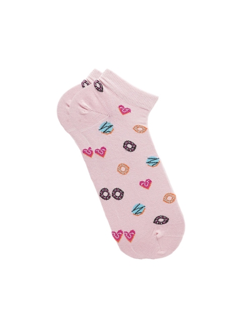 

Soxytoes Women Pink Patterned Ankle-Length Socks