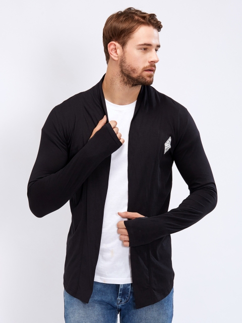 

Maniac Black Solid Open Front Shrug