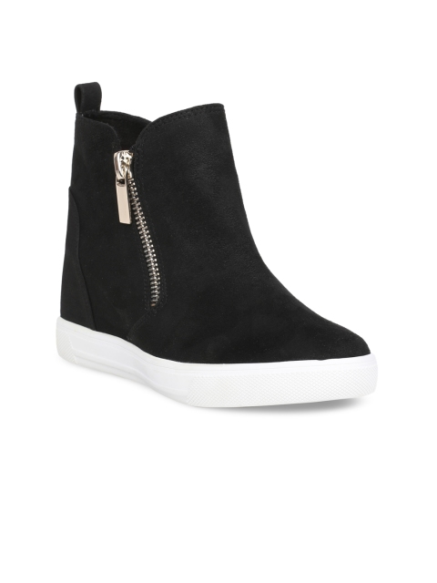 

ALDO Women Black Solid Synthetic Mid-Top Flat Boots
