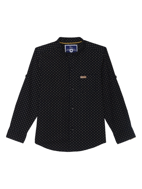 

612 league Boys Navy Blue Regular Fit Printed Casual Shirt