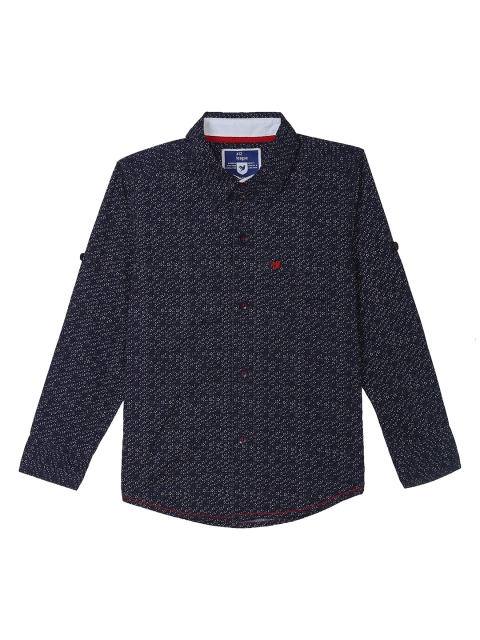 

612 league Boys Blue Regular Fit Printed Casual Shirt