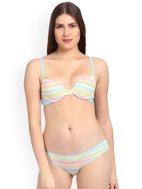 

Kotty Women Multicoloured Striped Lingerie Set KTTIW128, Multi