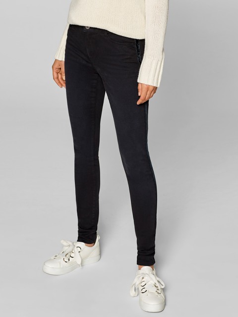 

ESPRIT Women Black Skinny Fit Mid-Rise Clean Look Stretchable Jeans