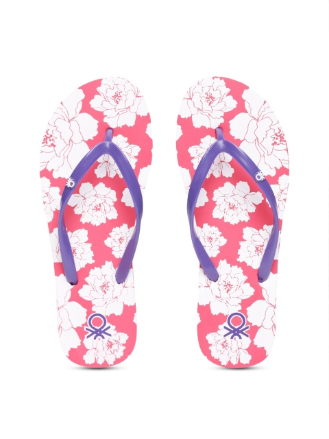 

United Colors of Benetton Women Purple & Pink Printed Thong Flip-Flops