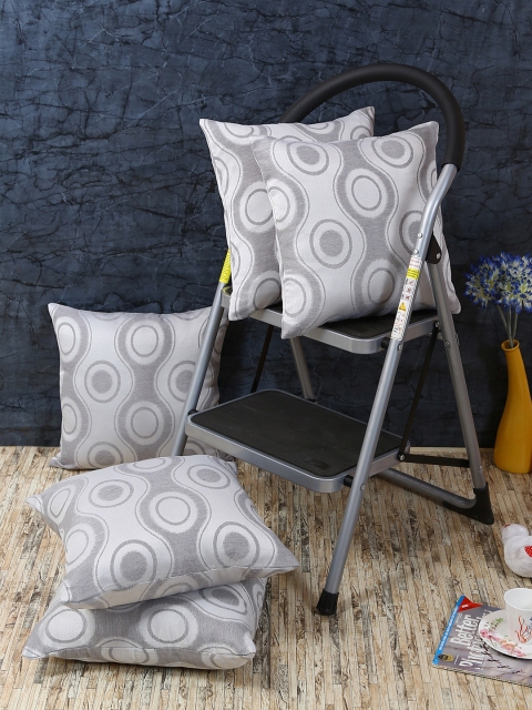 

RANGRAGE Grey Set of 5 Geometric Square Cushion Covers