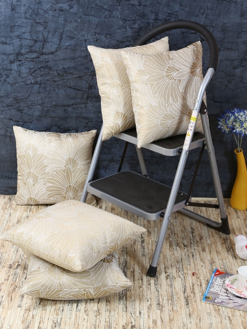 

RANGRAGE Beige Set of 5 Geometric Square Cushion Covers