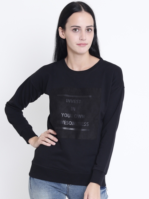 

Crimsoune Club Women Black Printed Sweatshirt