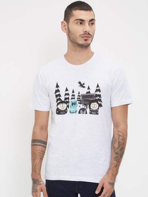 

Redwolf Men White Printed Round Neck T-shirt