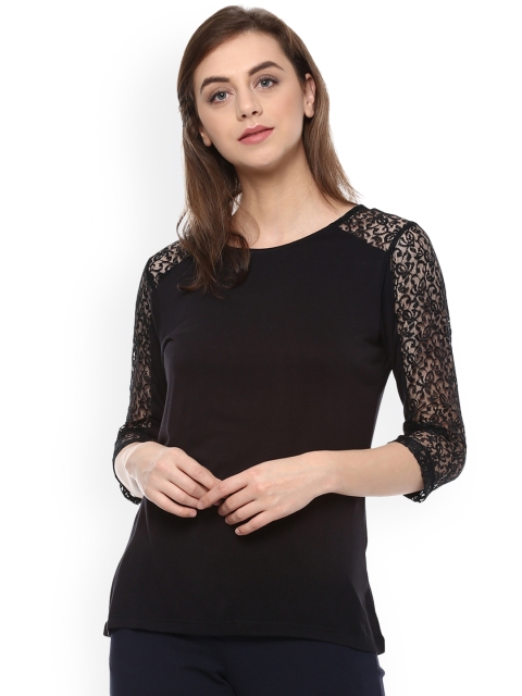 

Allen Solly Woman Women Black Self Design Top