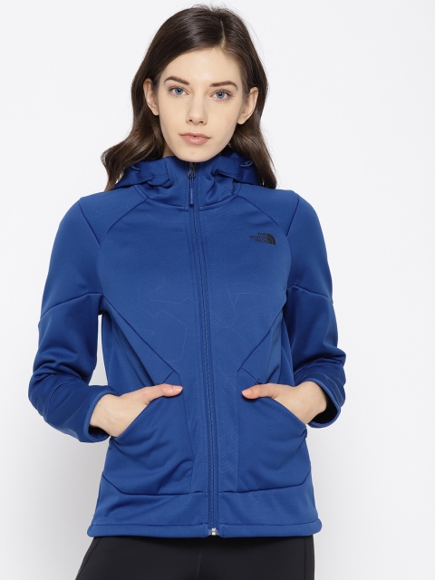 

The North Face Women Blue Fast Hike Fleece Printed Hooded Sweatshirt