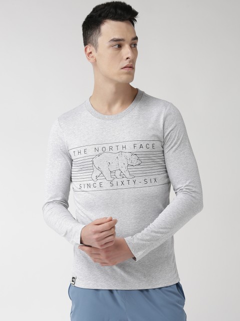 

The North Face Men Grey Melange Printed Heritage Bear T-shirt