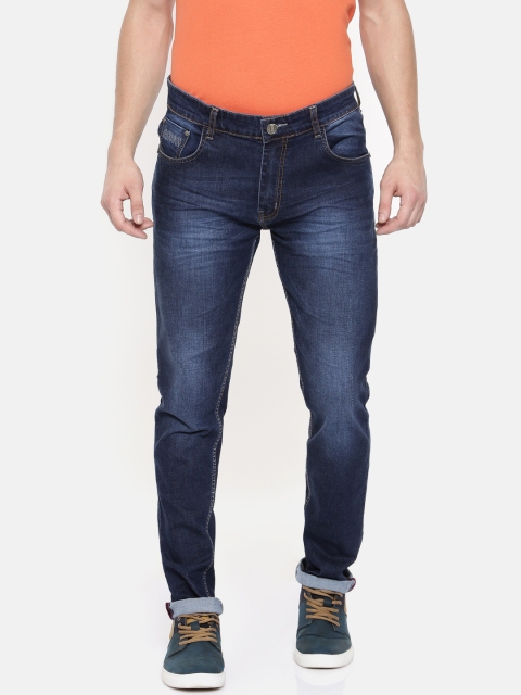 

CINOCCI Men Blue Slim Fit Mid-Rise Clean Look Stretchable Jeans
