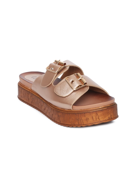

Catwalk Women Rose Gold Solid Synthetic Open Toe Flats