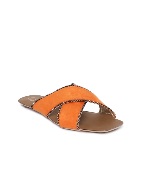 

Catwalk Women Orange Solid Synthetic Open Toe Flats