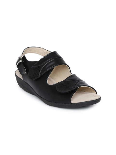 

Catwalk Women Black Solid Synthetic Open Toe Flats