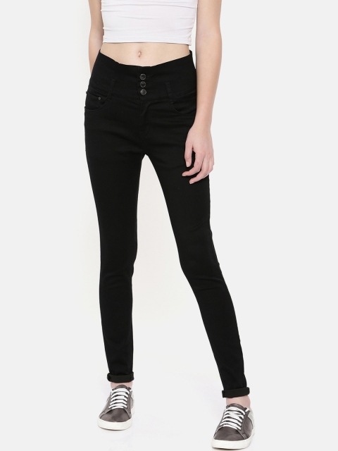 

ZHEIA Women Black Skinny Fit High-Rise Clean Look Stretchable Jeans