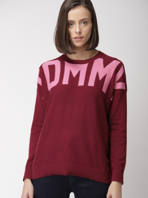 

Tommy Hilfiger Women Red Printed Pullover