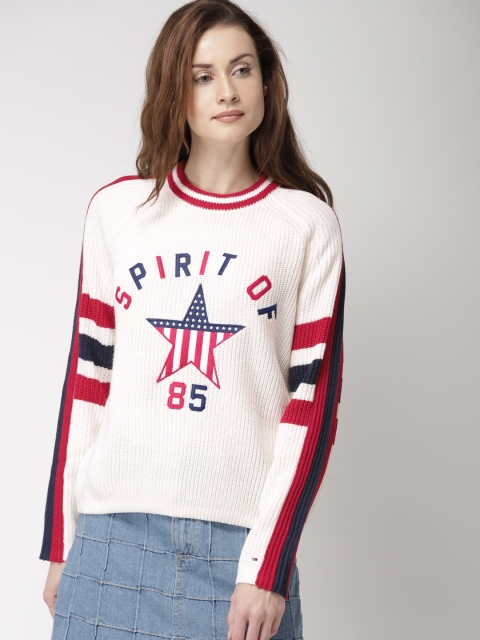 

Tommy Hilfiger Women White Printed Pullover