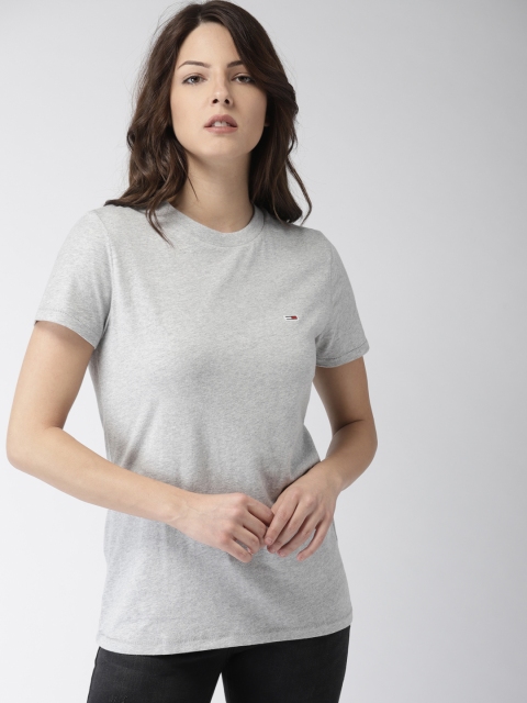 

Tommy Hilfiger Women Grey Solid Round Neck T-shirt