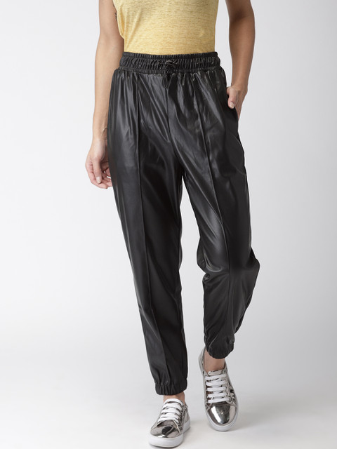 

FOREVER 21 Women Black Regular Fit Solid Joggers