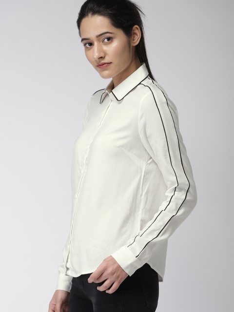 

FOREVER 21 White Casual Shirt