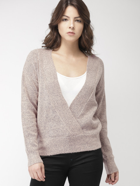

FOREVER 21 Women Nude-Coloured Solid Pullover Sweater