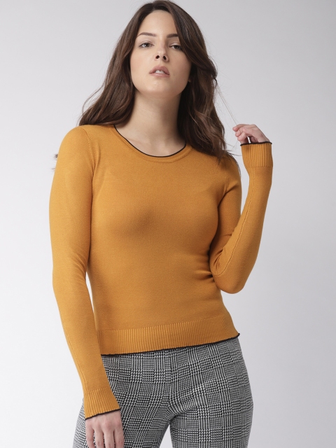 

FOREVER 21 Women Mustard Solid Pullover