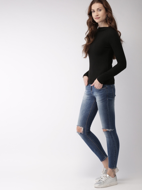 

FOREVER 21 Women Black Solid Pullover