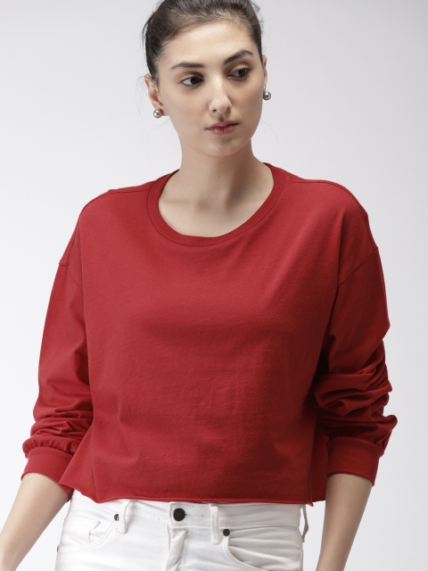 

FOREVER 21 Women Red Sweatshirt