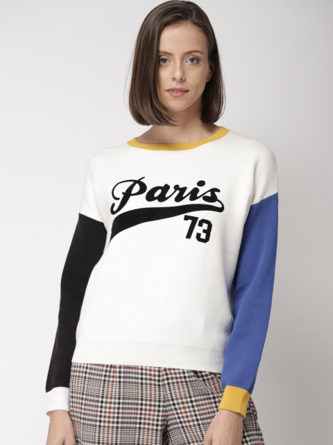 

FOREVER 21 Women Off-White Printed Pullover