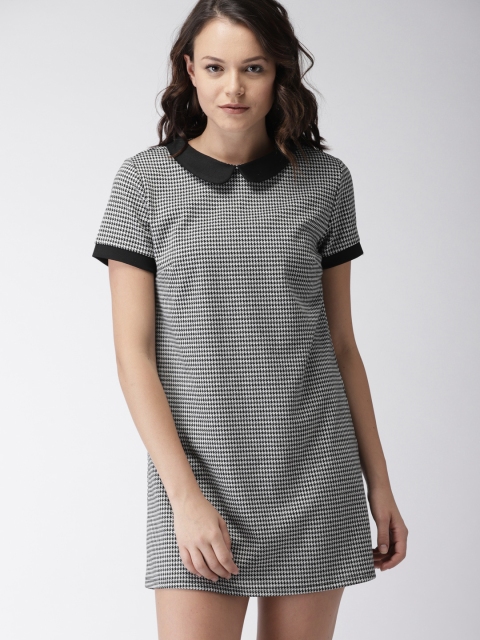 

FOREVER 21 Women Black Self Design A-Line Dress