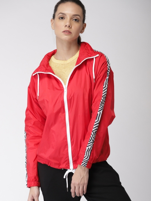 

FOREVER 21 Women Red Solid Windcheater Sporty Jacket