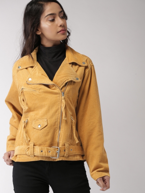 

FOREVER 21 Women Mustard Brown Solid Tailored Jacket