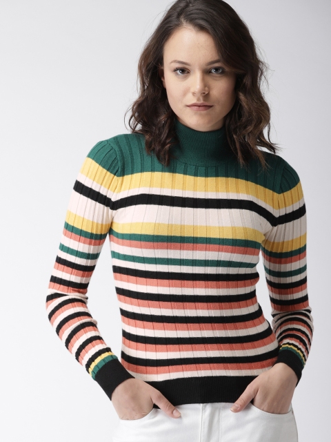 

FOREVER 21 Women Multicoloured Striped Pullover, Multi