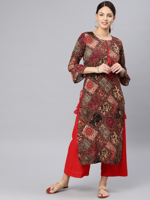 

Vaamsi Multicoloured Printed Straight Kurta, Multi