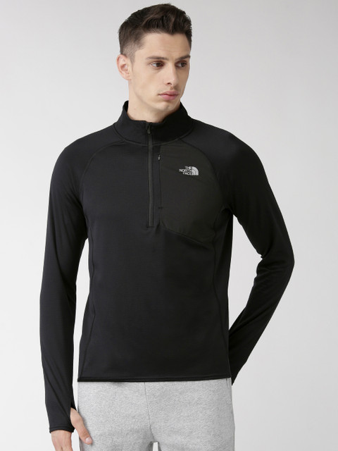 

The North Face Men Black Solid Winter Warm 1/2 Zip Running T-shirt
