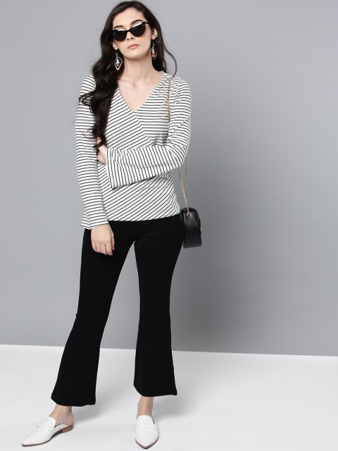 

Harpa Women Black Solid Bootcut Treggings