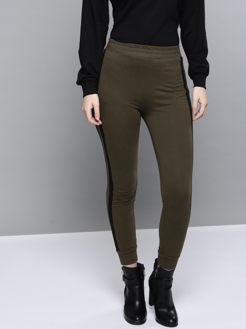 

Harpa Women Olive Green Smart Fit Solid Treggings