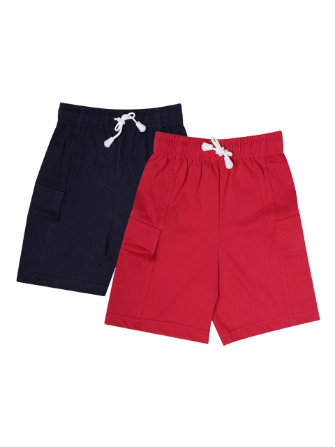 

Dollar Champion Kidswear Boys Navy Blue And Red Lounge Shorts Pack Of 2