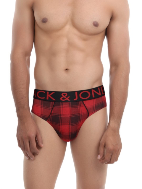 

Jack & Jones Red & Black Checked Briefs 2017191001