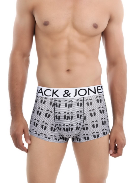 

Jack & Jones Men Black & White Printed Trunk 2029402001