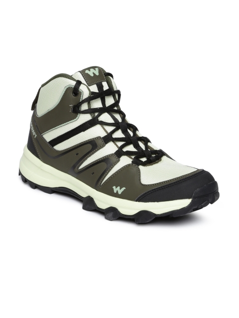 

Wildcraft Men Olive Green Mesh Mid-Top Trekking Shoes