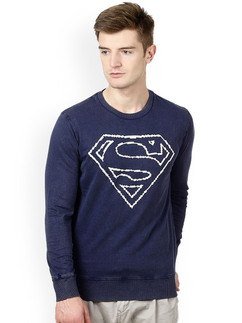 

Free Authority Superman Print Blue Sweatshirt for Men