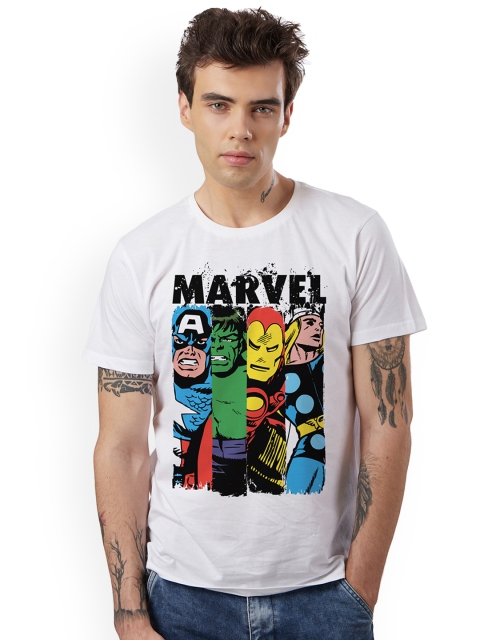 

Free Authority Men White AVENGERS Printed Round Neck T-Shirt