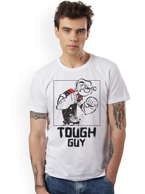 

Free Authority Men White Popeye Printed T-shirt