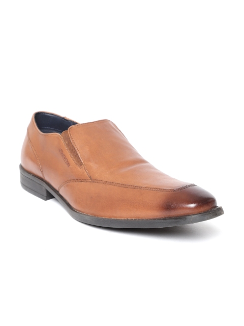 

Ruosh Men Brown Leather Formal Slip-Ons