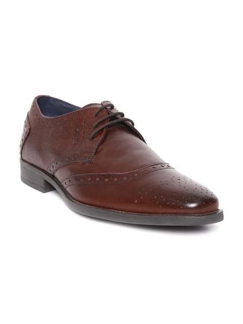 

Ruosh Men Brown Leather Formal Brogues